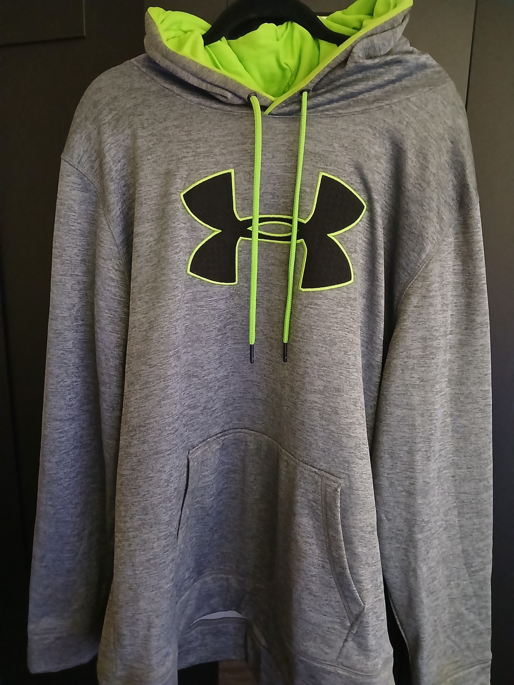 Under Armour Gray Crewneck Hoodie with Neon Green Accents